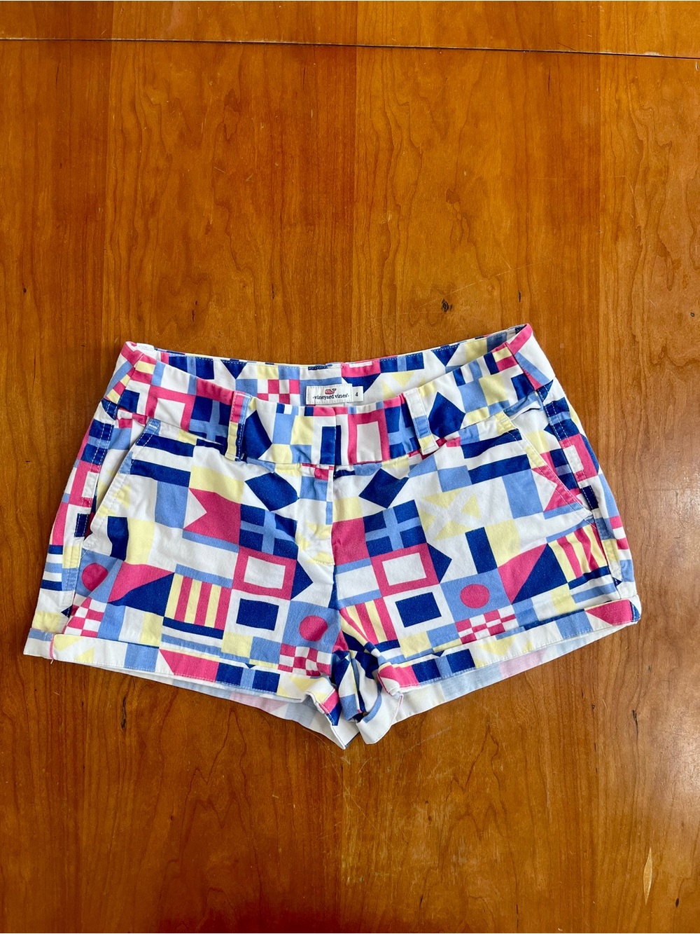Vineyard Vines Nautical Flag Cotton Blend  Shorts Women's Size 4